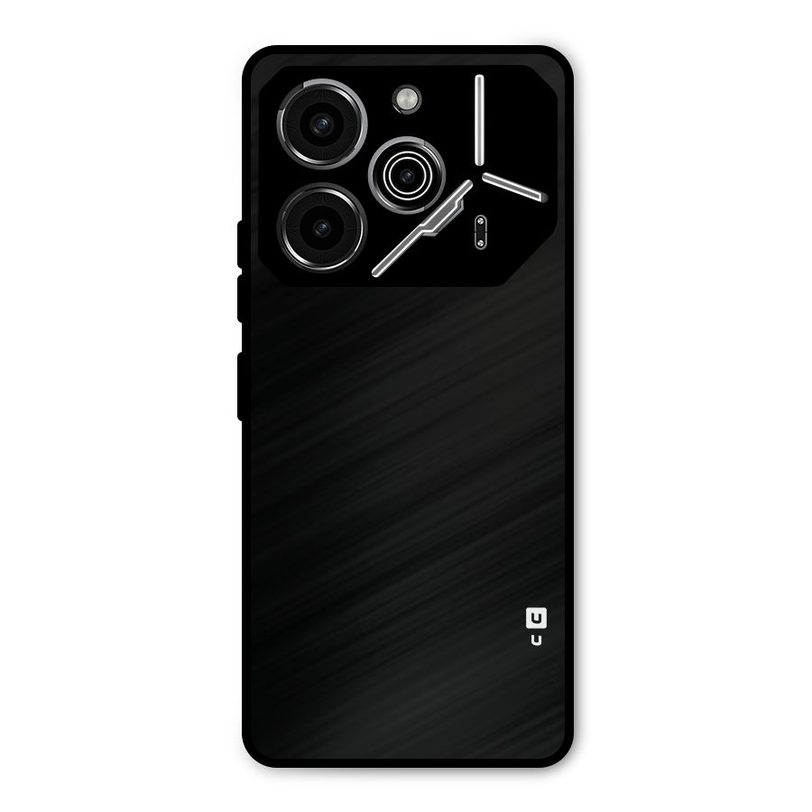 Just Black Metal Back Case for Tecno Pova 6 Pro