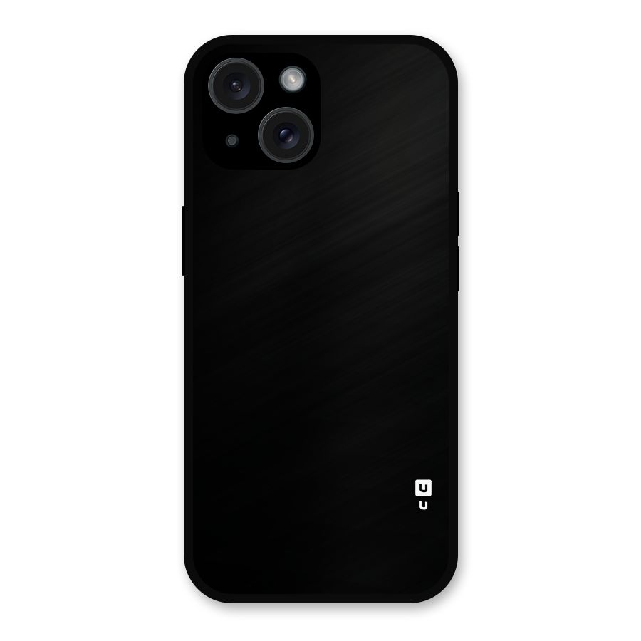 Just Black Metal Back Case for iPhone 15