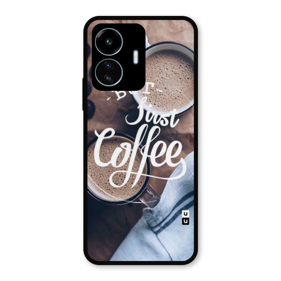 Just Coffee Metal Back Case for vivo iQOO Z6 Lite 5G