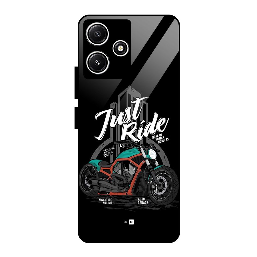 Just Ride Speed Glass Back Case for Redmi 12 5G