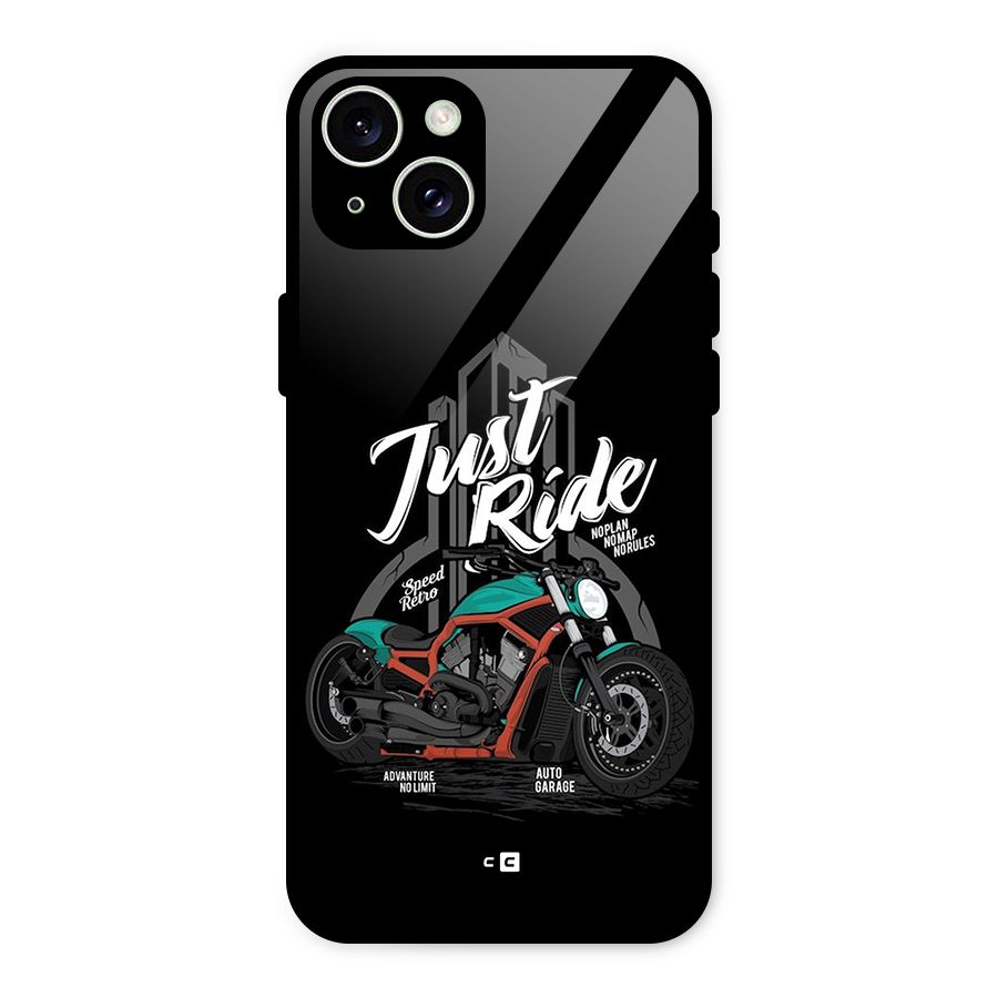 Just Ride Speed Glass Back Case for iPhone 15 Plus