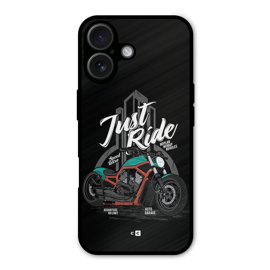 Just Ride Speed Metal Back Case for iPhone 16