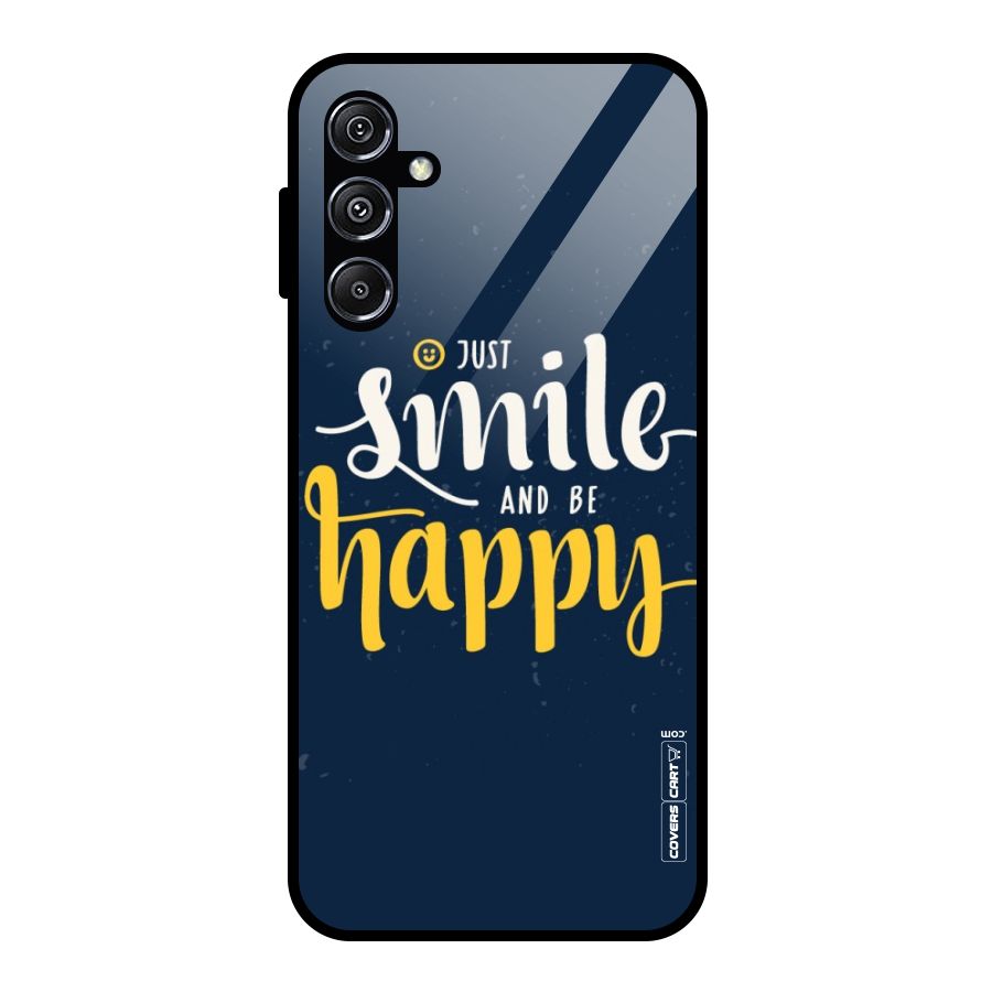 Just Smile Glass Back Case for Galaxy M34 5G