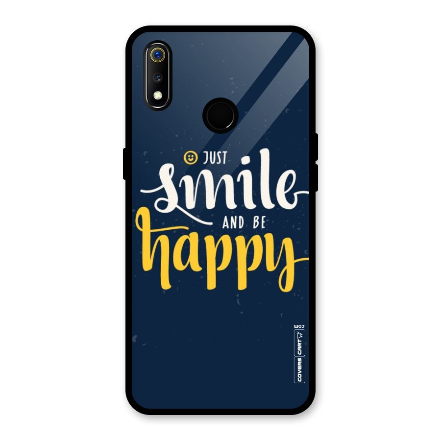 Just Smile Glass Back Case for Realme 3i