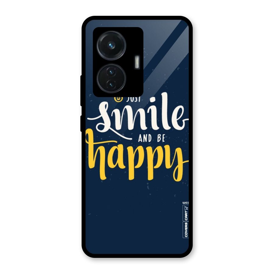 Just Smile Glass Back Case for Vivo T1 44W