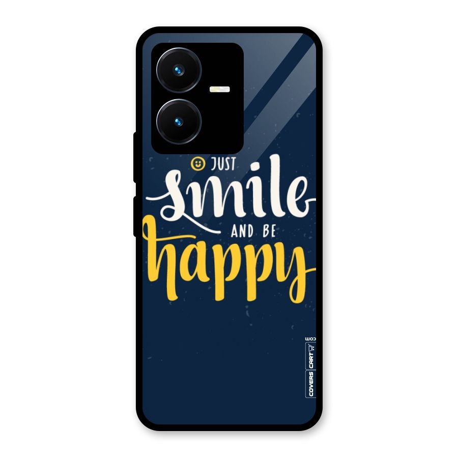 Just Smile Glass Back Case for Vivo Y22s