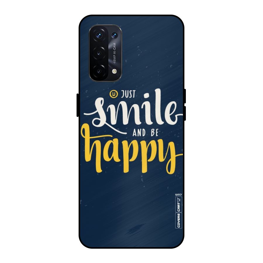 Just Smile Metal Back Case for Oppo A74 5G