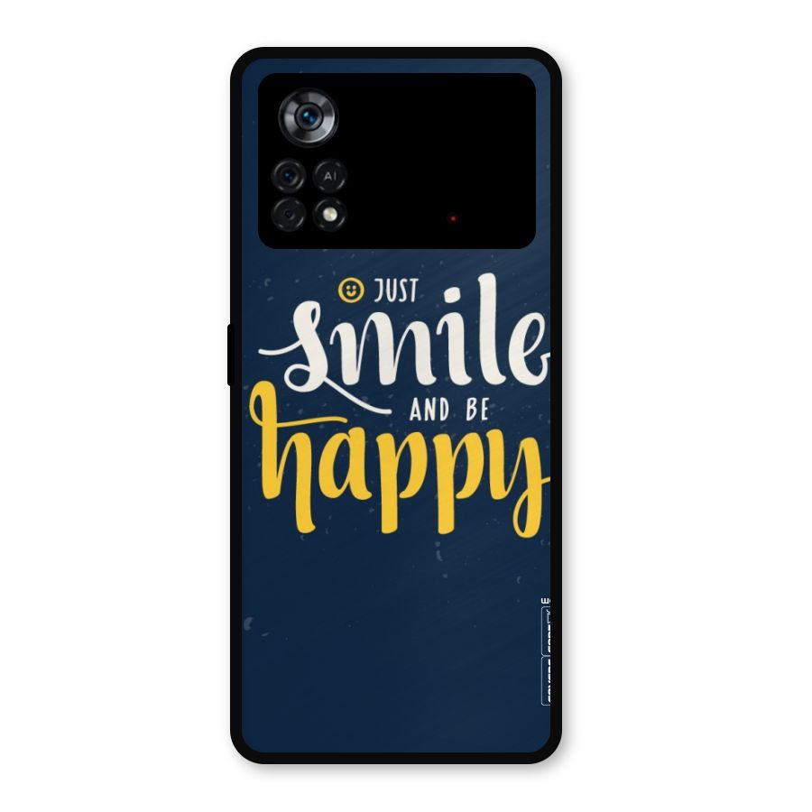 Just Smile Metal Back Case for Poco X4 Pro 5G
