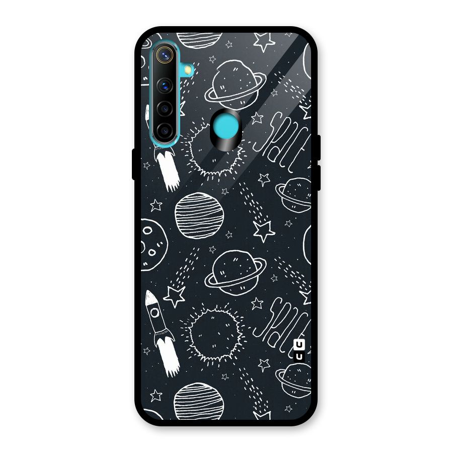 Just Space Things Glass Back Case for Realme 5i