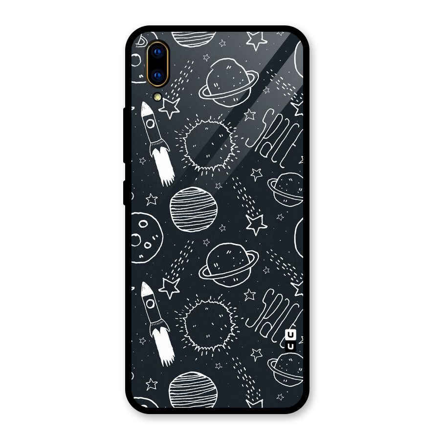 Just Space Things Glass Back Case for Vivo V11 Pro