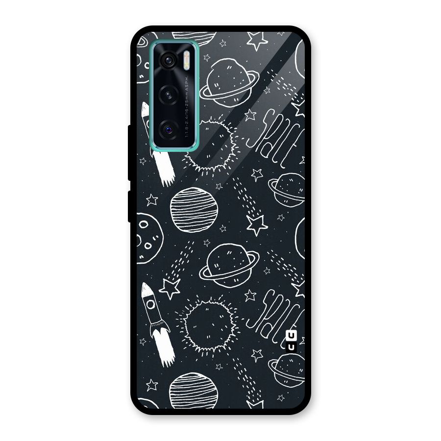 Just Space Things Glass Back Case for Vivo V20 SE