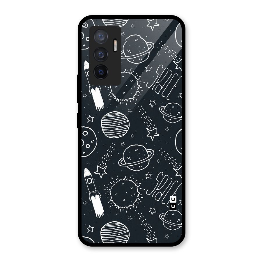 Just Space Things Glass Back Case for Vivo V23e