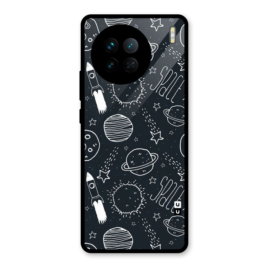 Just Space Things Glass Back Case for Vivo X90
