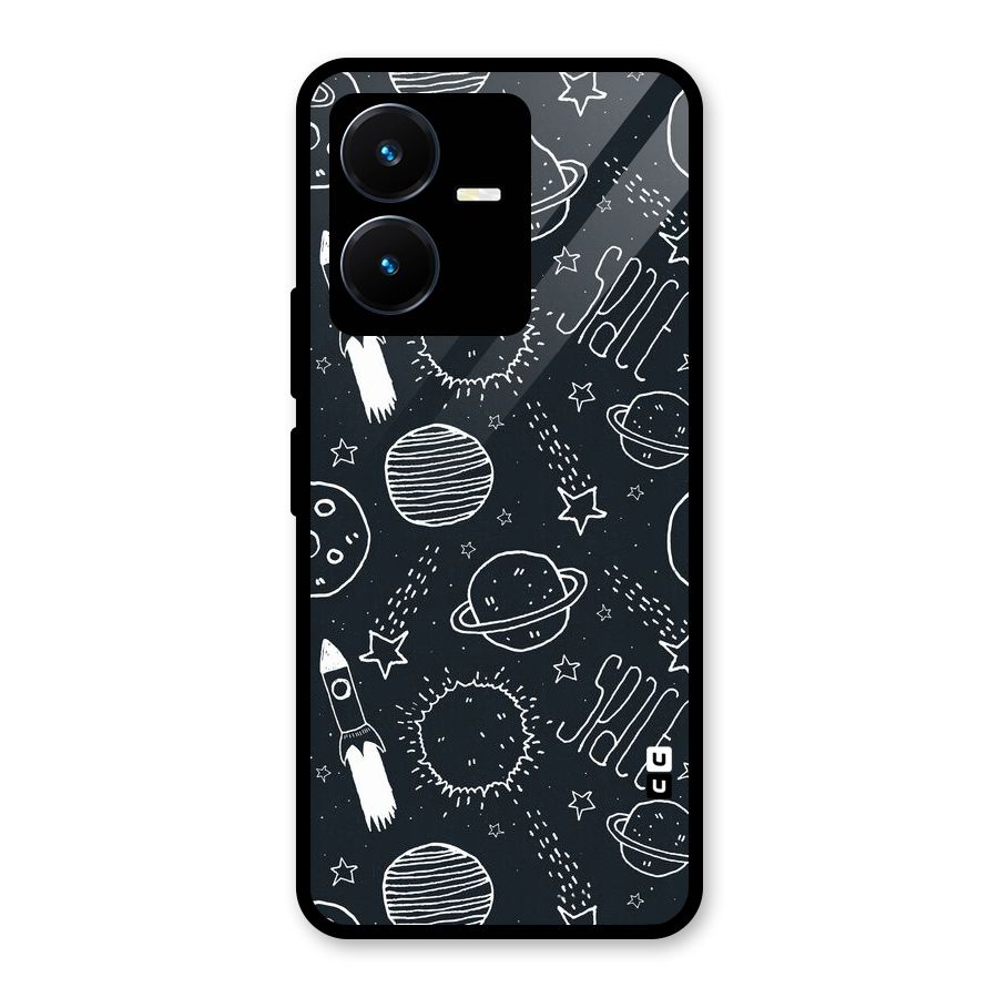 Just Space Things Glass Back Case for Vivo Y22s