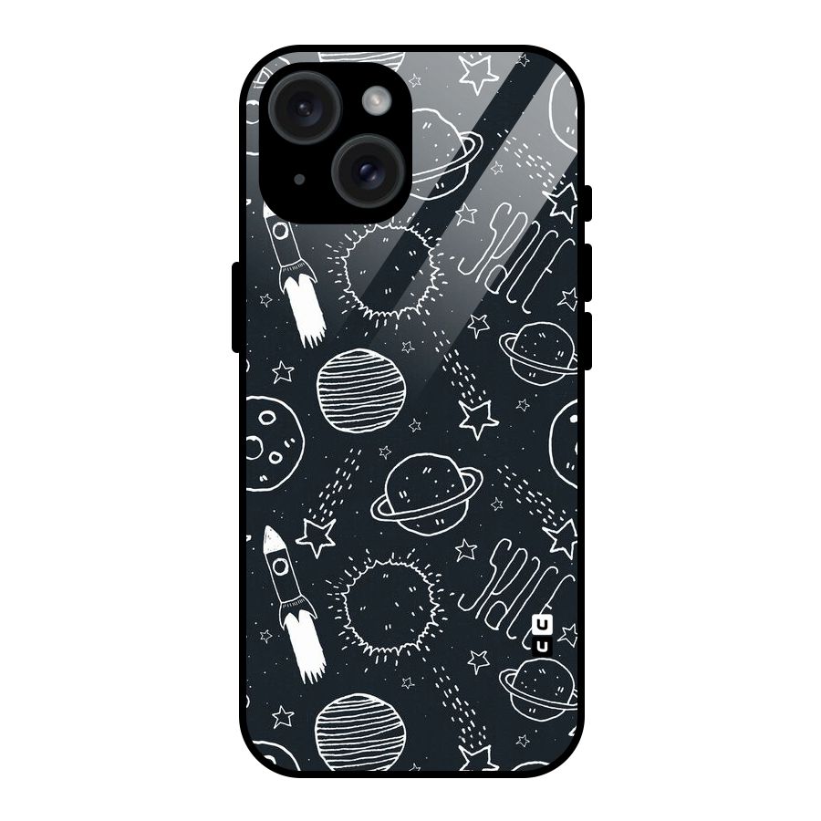 Just Space Things Glass Back Case for iPhone 15