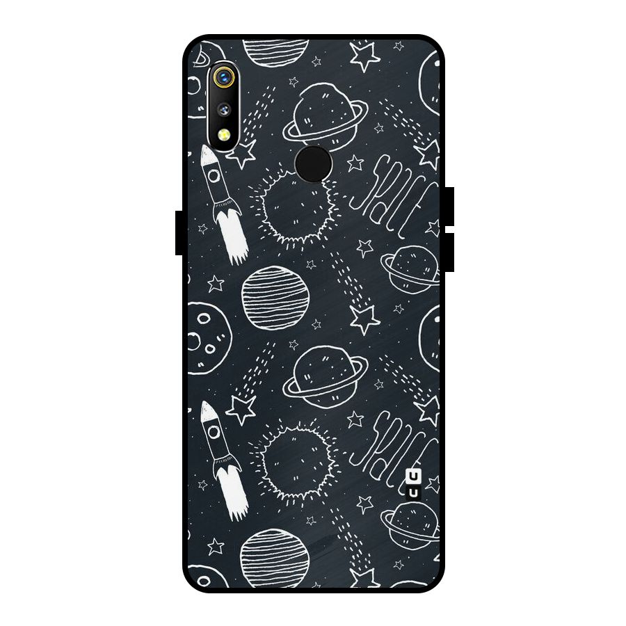 Just Space Things Metal Back Case for Realme 3i