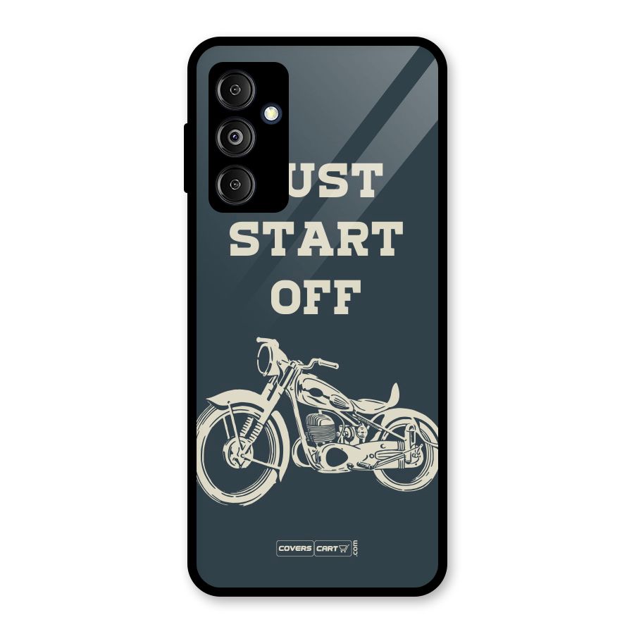 Just Start Off Glass Back Case for Galaxy M14 5G