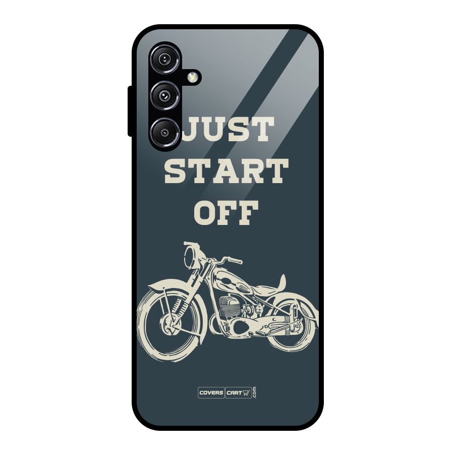 Just Start Off Glass Back Case for Galaxy M34 5G