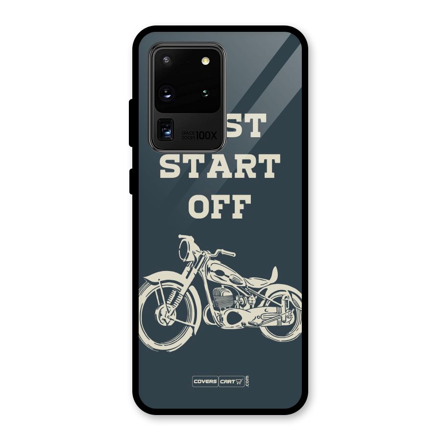 Just Start Off Glass Back Case for Galaxy S20 Ultra