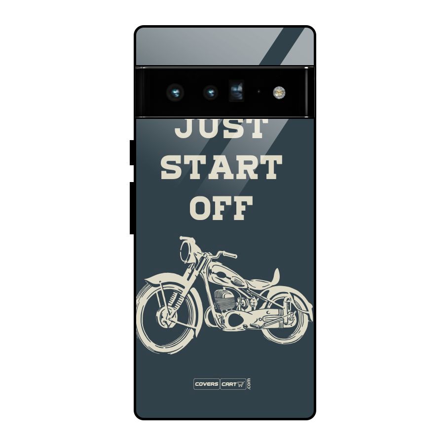 Just Start Off Glass Back Case for Google Pixel 6 Pro