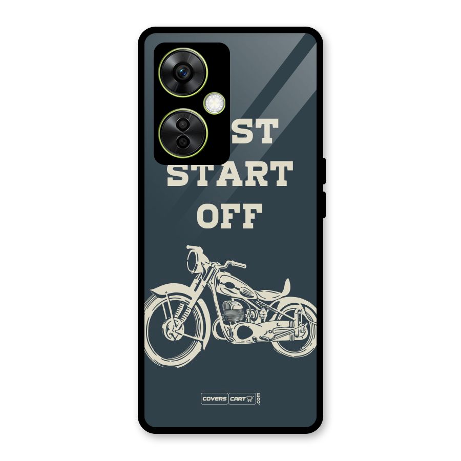 Just Start Off Glass Back Case for OnePlus Nord CE 3 Lite