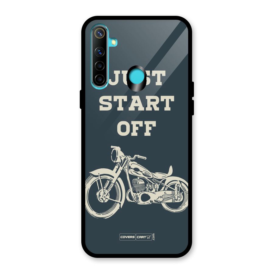 Just Start Off Glass Back Case for Realme 5