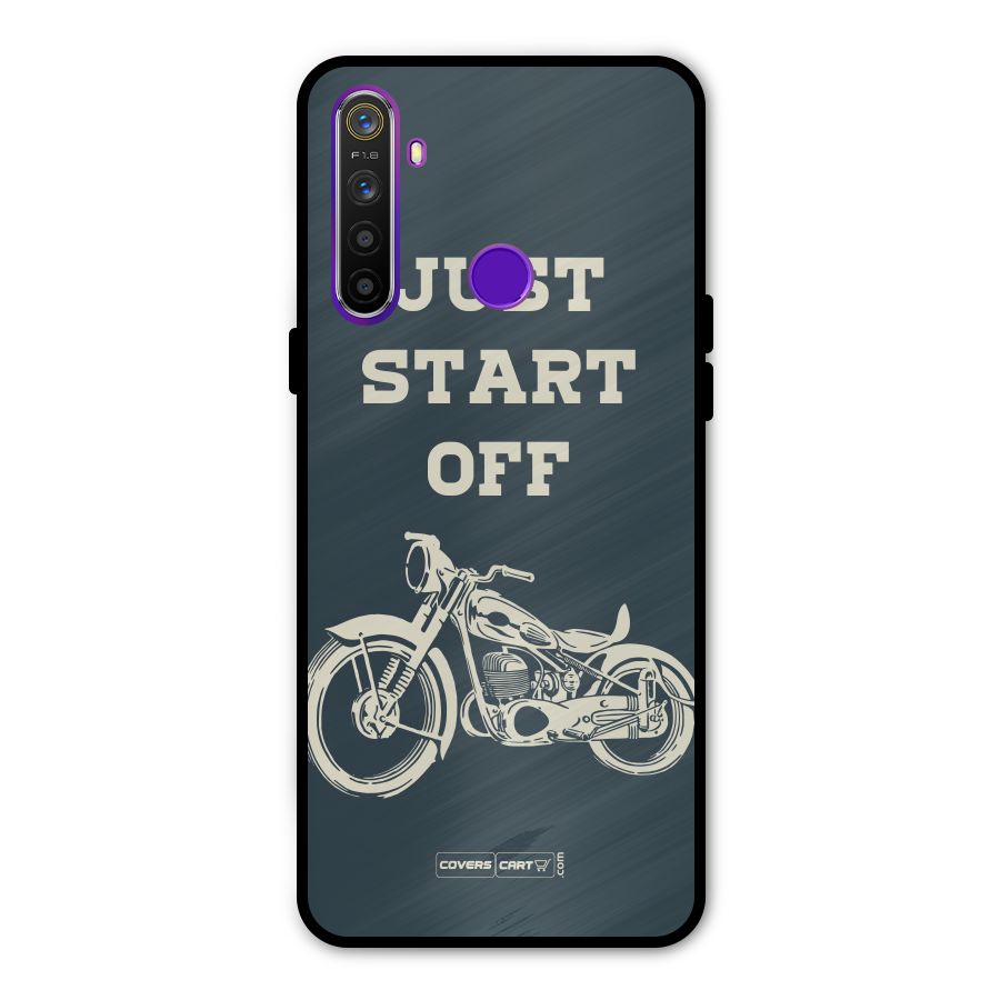 Just Start Off Glass Back Case for Realme 5s