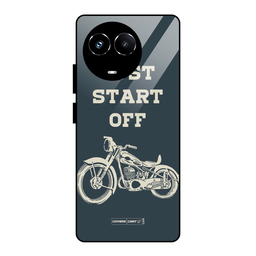 Just Start Off Glass Back Case for Realme Narzo 60X
