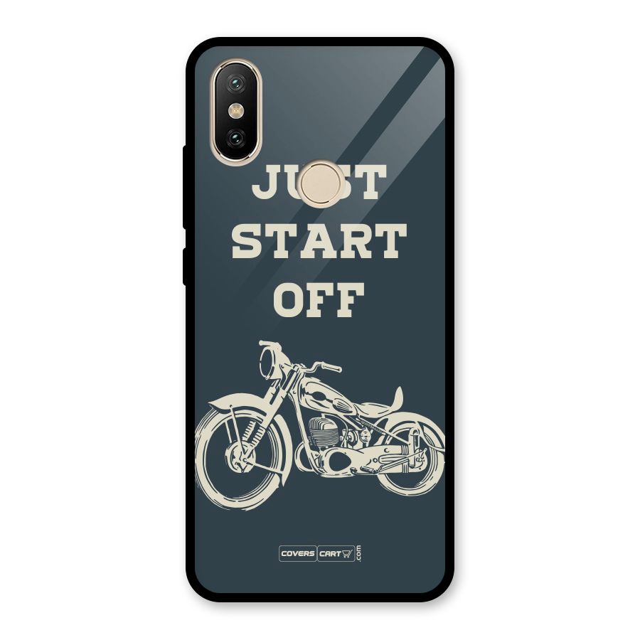 Just Start Off Glass Back Case for Redmi A2