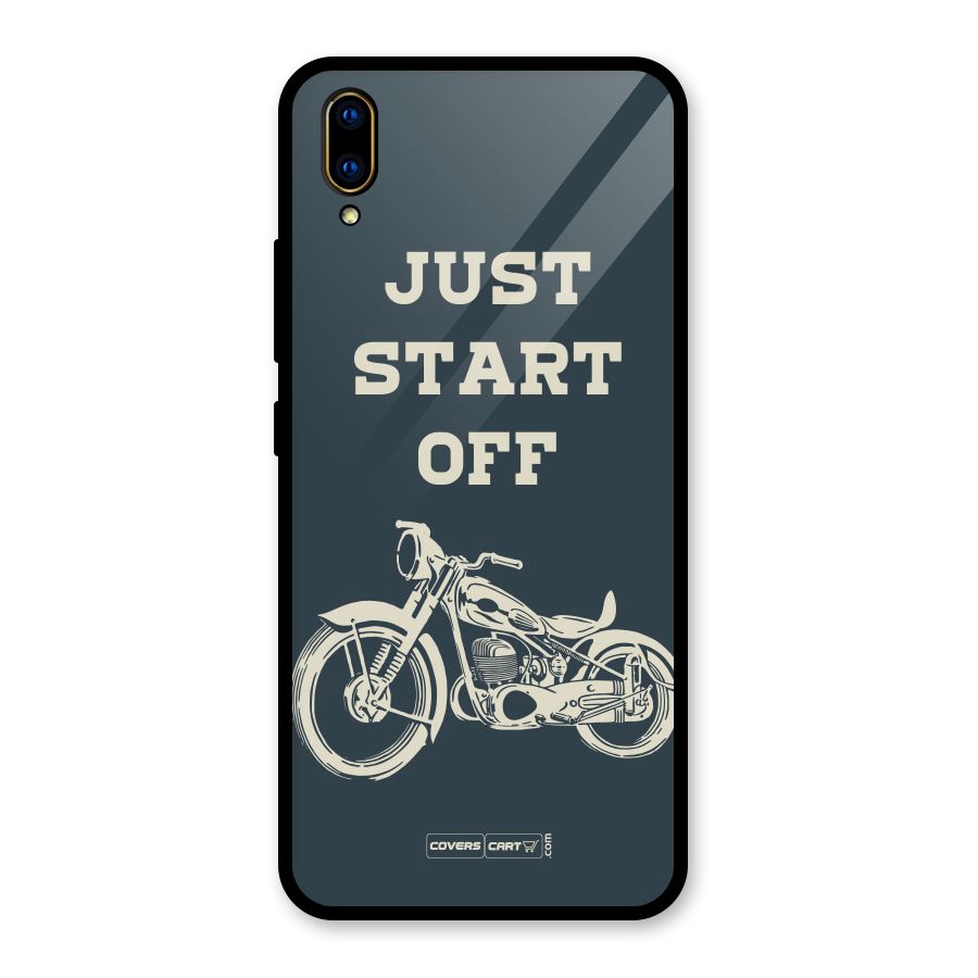 Just Start Off Glass Back Case for Vivo V11 Pro