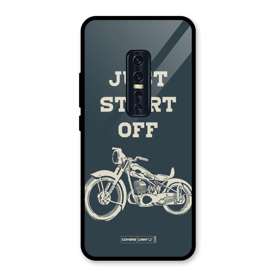 Just Start Off Glass Back Case for Vivo V17 Pro