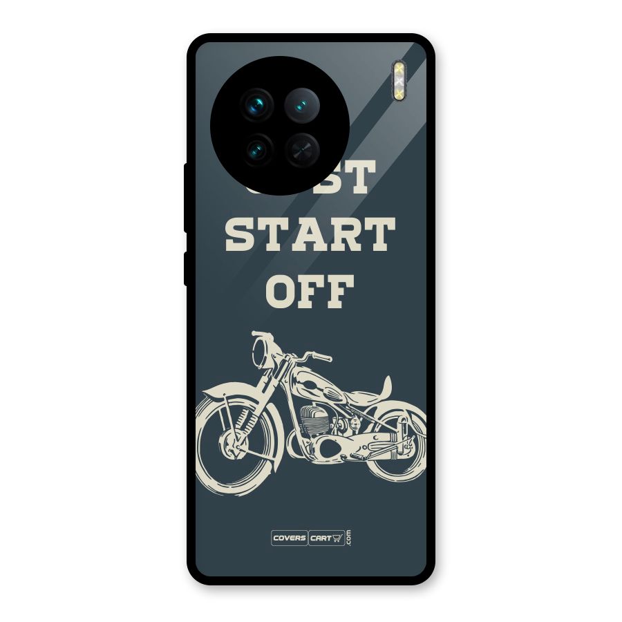 Just Start Off Glass Back Case for Vivo X90