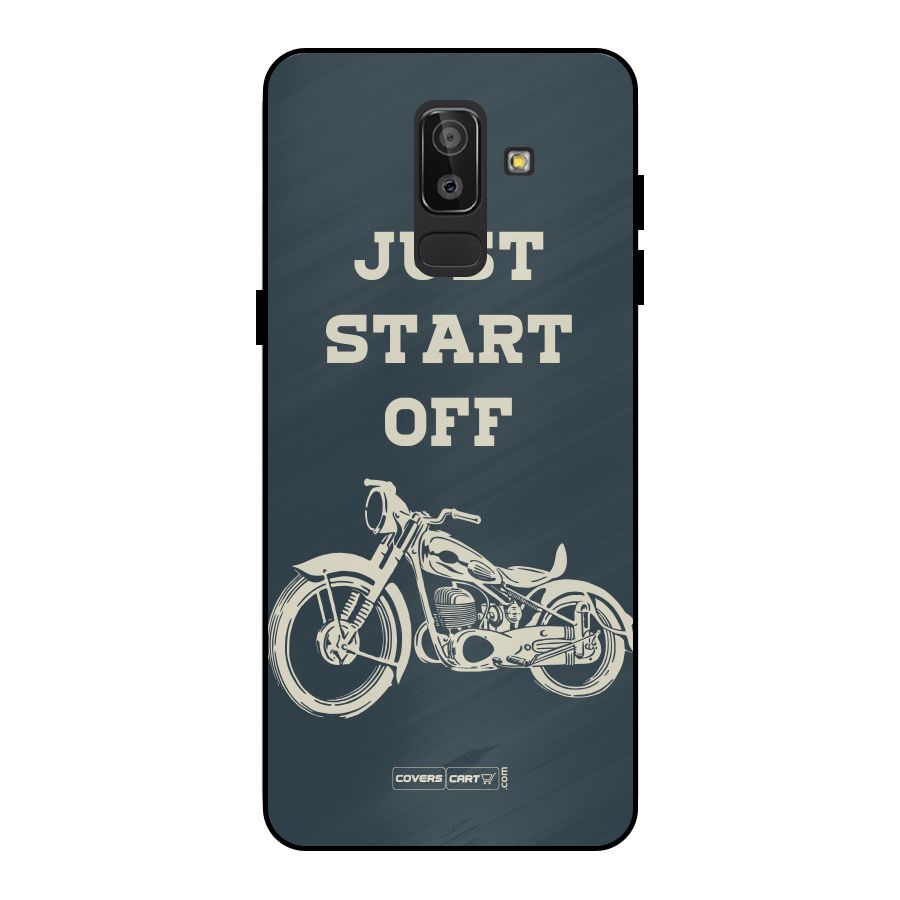 Just Start Off Metal Back Case for Galaxy J8