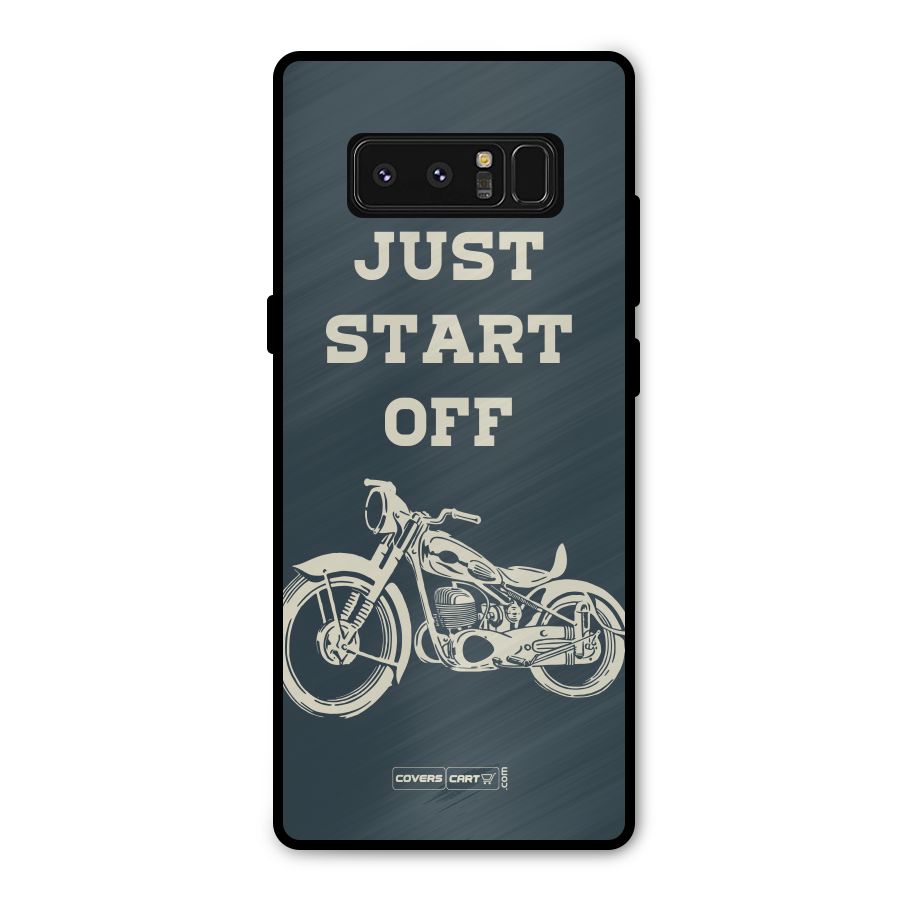 Just Start Off Metal Back Case for Galaxy Note 8