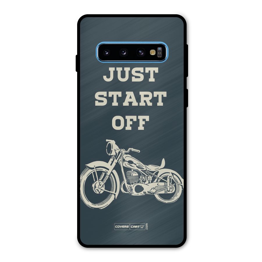 Just Start Off Metal Back Case for Galaxy S10