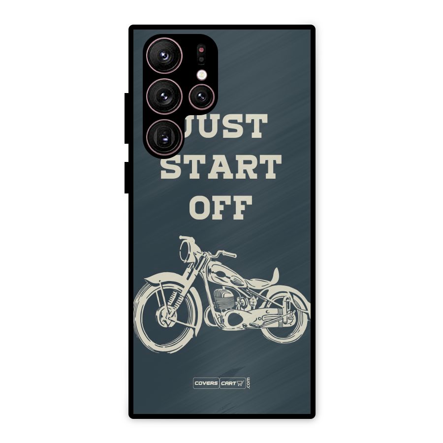 Just Start Off Metal Back Case for Galaxy S22 Ultra 5G