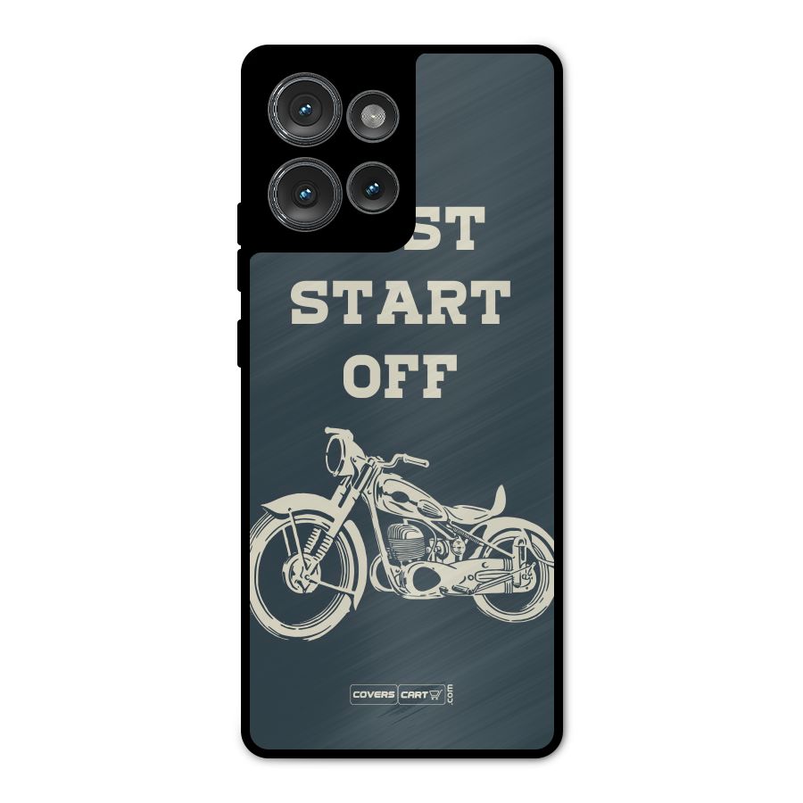 Just Start Off Metal Back Case for Motorola Edge 50