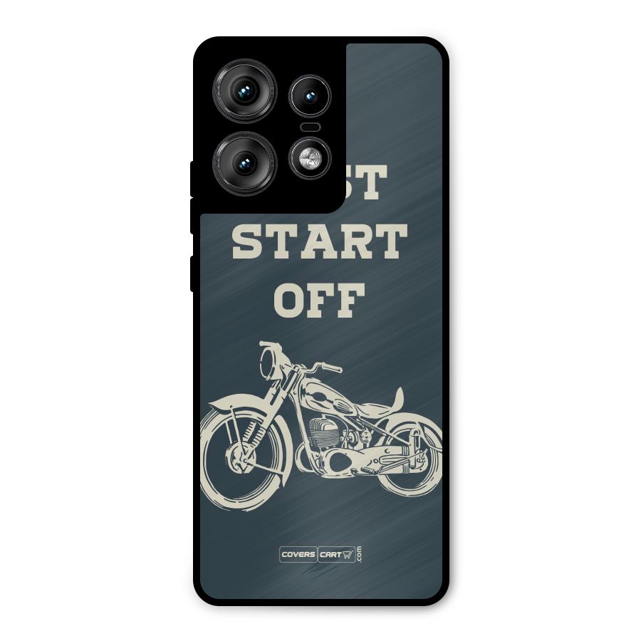 Just Start Off Metal Back Case for Motorola Edge 50 Pro