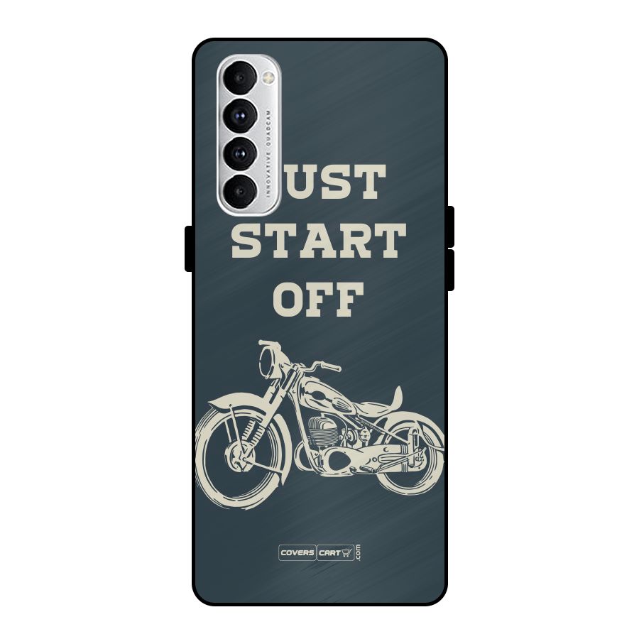 Just Start Off Metal Back Case for Oppo Reno4 Pro