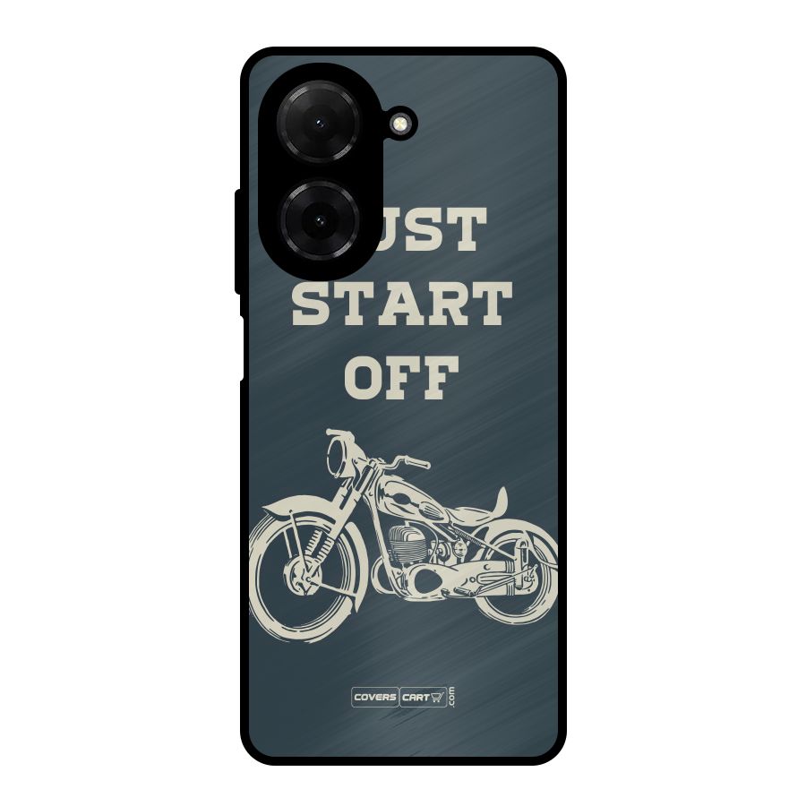 Just Start Off Metal Back Case for Poco C71