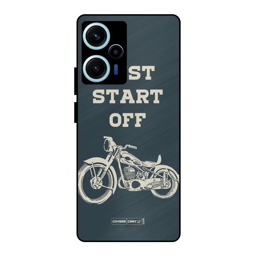Just Start Off Metal Back Case for Poco F5