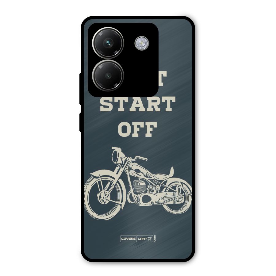 Just Start Off Metal Back Case for Poco M7 Pro 5G