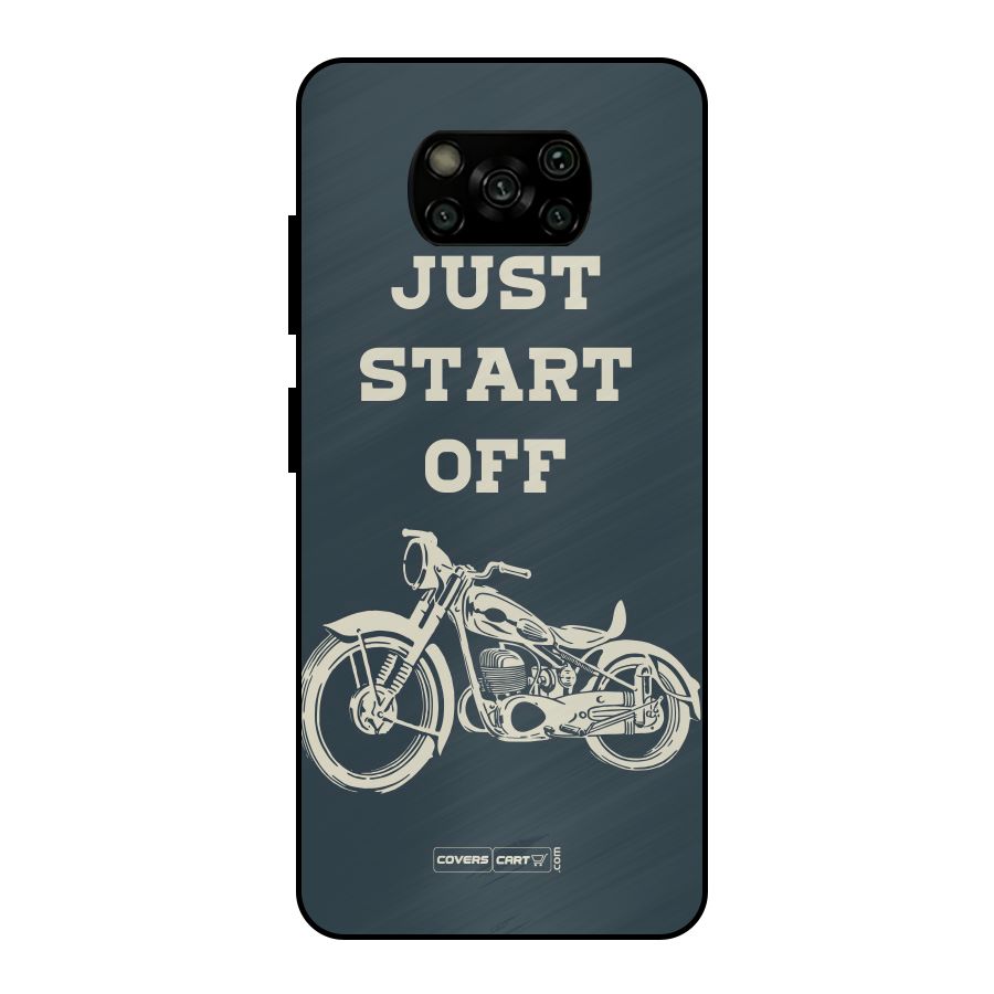 Just Start Off Metal Back Case for Poco X3