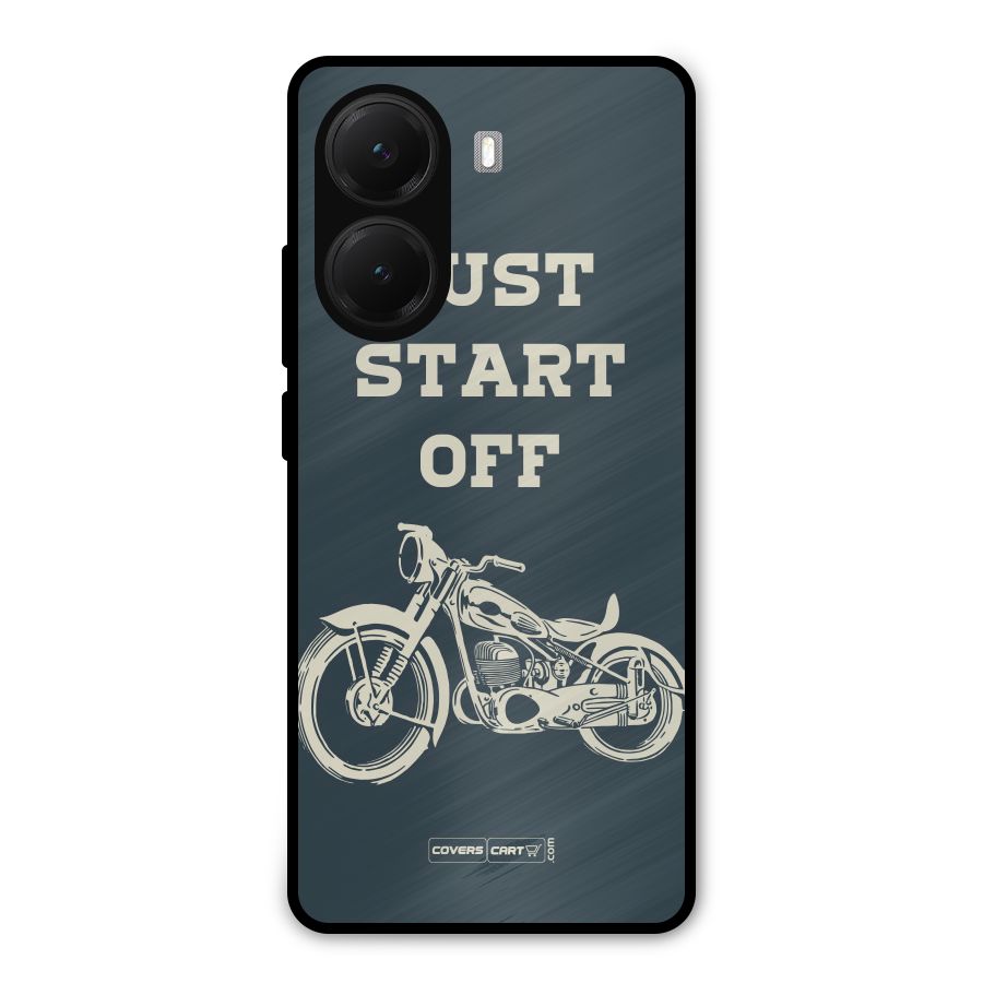 Just Start Off Metal Back Case for Poco X7 Pro