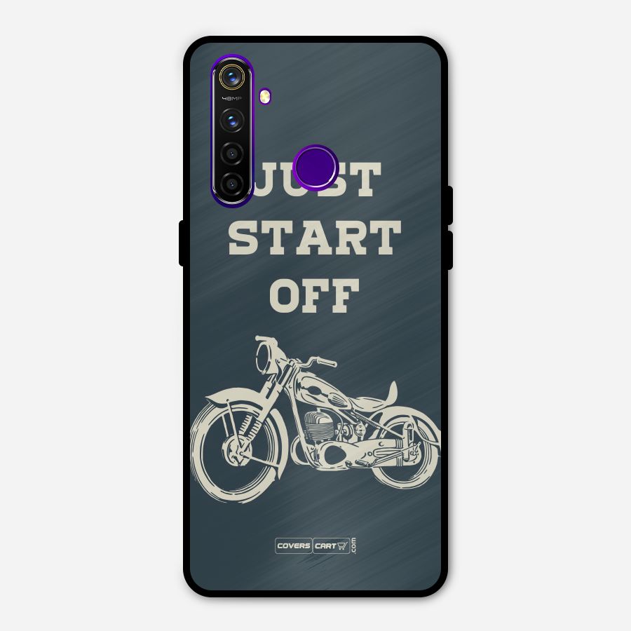 Just Start Off Metal Back Case for Realme 5 Pro