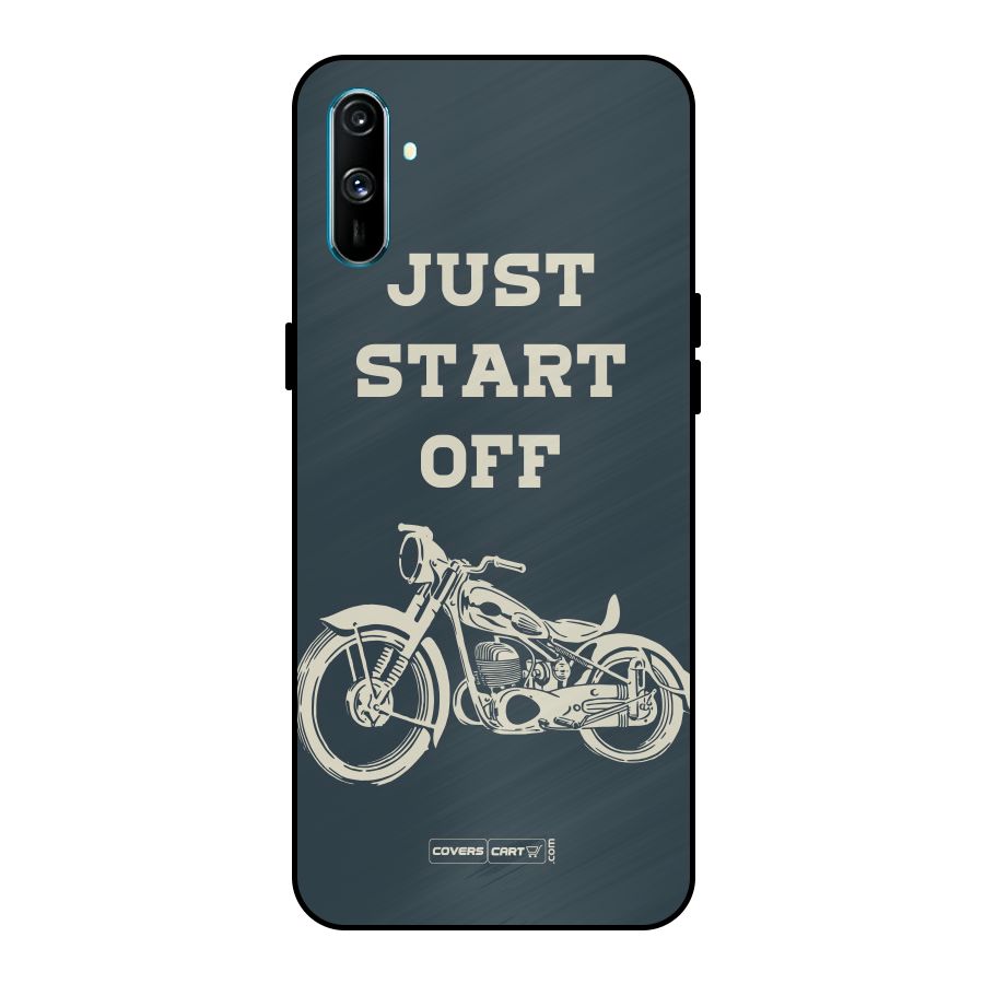 Just Start Off Metal Back Case for Realme C3