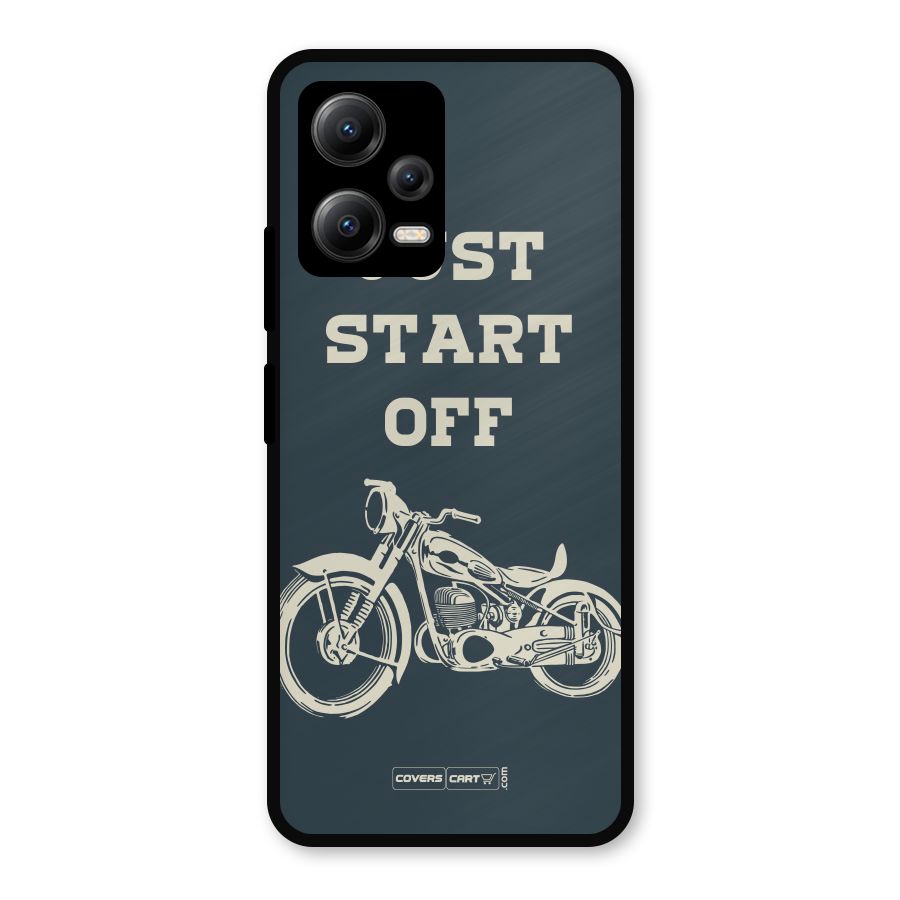 Just Start Off Metal Back Case for Redmi Note 12 5G