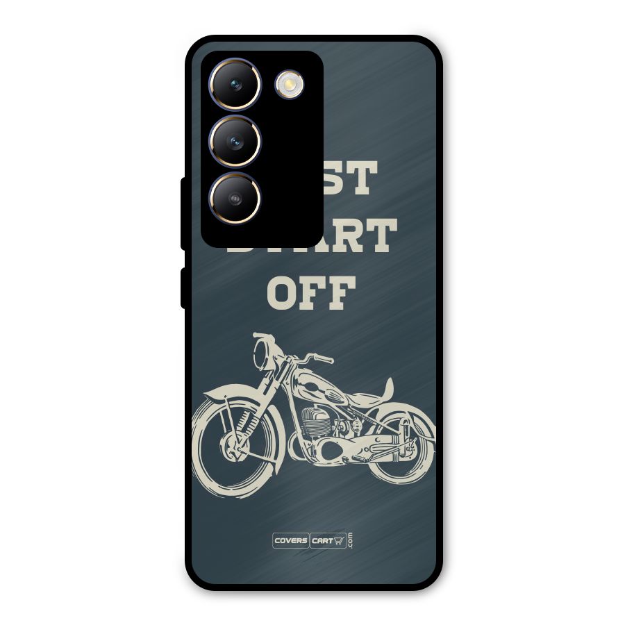 Just Start Off Metal Back Case for Vivo T3 5G