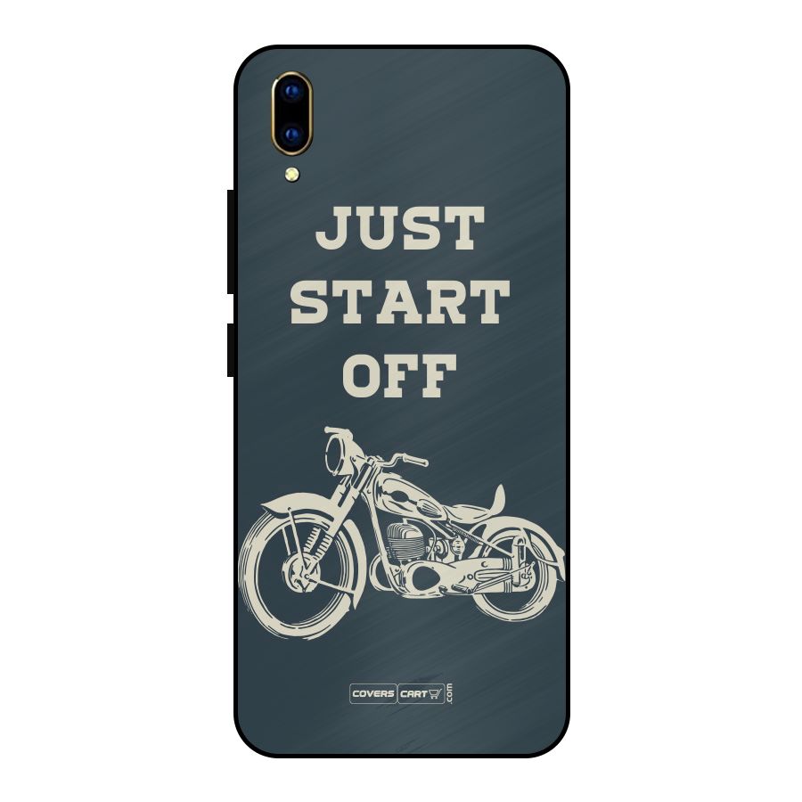 Just Start Off Metal Back Case for Vivo V11 Pro