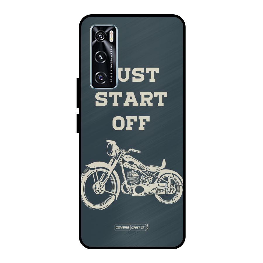 Just Start Off Metal Back Case for Vivo V20 SE
